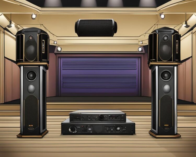 What are the 4 parts of a theatre audio system?